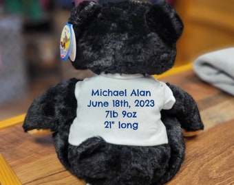 Plush Animal T-Shirt Teddy Bear Shirt Custom Text & Embellishments for Small Stuffed Animals