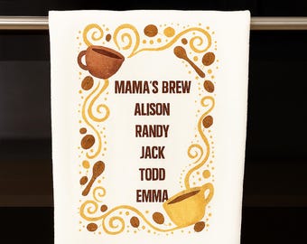 Custom Coffee Theme Kitchen Towel, Personalized Microfiber Tea Towel