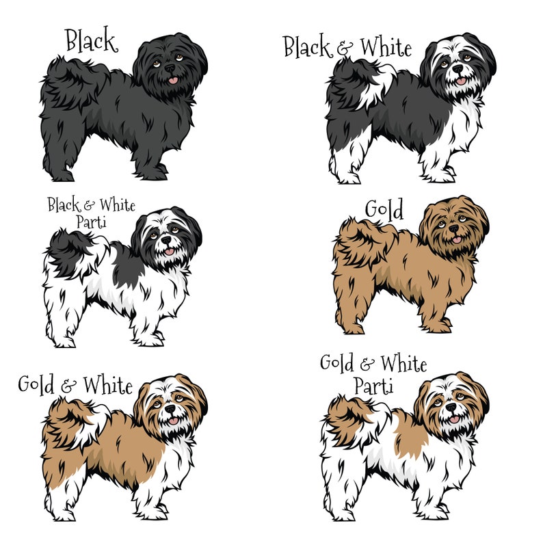 Personalized Shih Tzu Ornament Multi Breed Color Variation Black White Silver Bi Color Mask Parti and Solids image 2