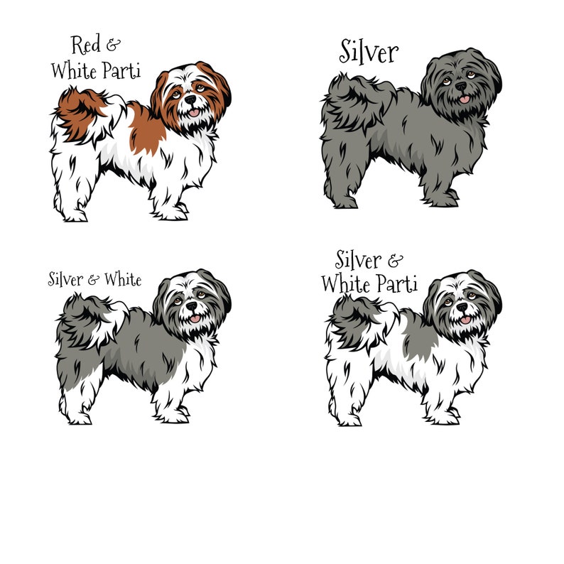 Personalized Shih Tzu Ornament Multi Breed Color Variation Black White Silver Bi Color Mask Parti and Solids image 4