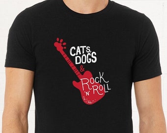 Cats, Dogs & Rock 'N' Roll® Signature Tee | Rock and Roll Themed T-Shirts For Good Humored Pet Lovers