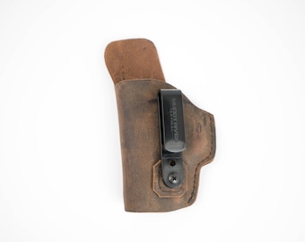 Glock 43 - Tuckable Inside the Waistband Water Buffalo Leather Holster