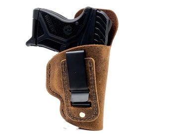 Ruger LCP / Ruger LCP 2 Leather Holster - Leather Inside the Waistband Concealed Carry Holster- 100% Water Buffalo Leather - Made in U.S.A.