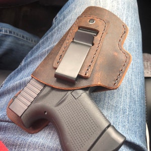 Taurus 709 slim  - SOFT Leather Inside the Waistband (IWB) Concealed Carry Holster- 100% Water Buffalo Leather - Made in U.S.A.