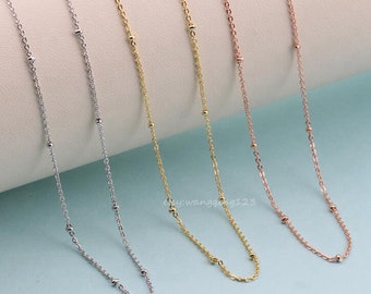 Snake or Ball Chain Necklace Sterling Silver Plated Finish Engravable Round Polished Disc Charm on a Sterling Silver Cable