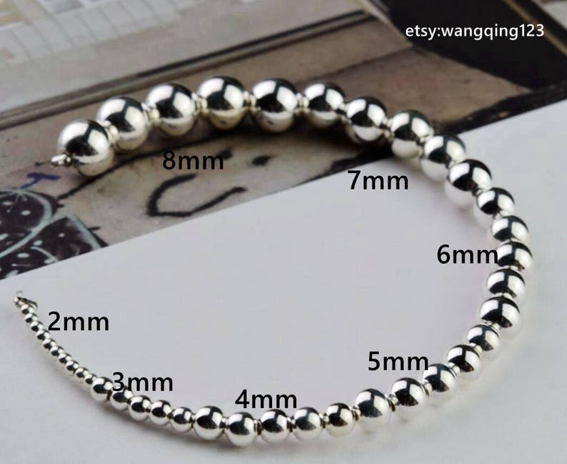 925 Sterling Silver Stardust Beads 3mm,4mm,5mm,6mm,7mm,8mm