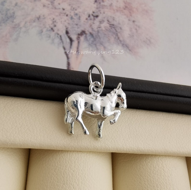solid sterling silver horse charm pendant 13x12mm