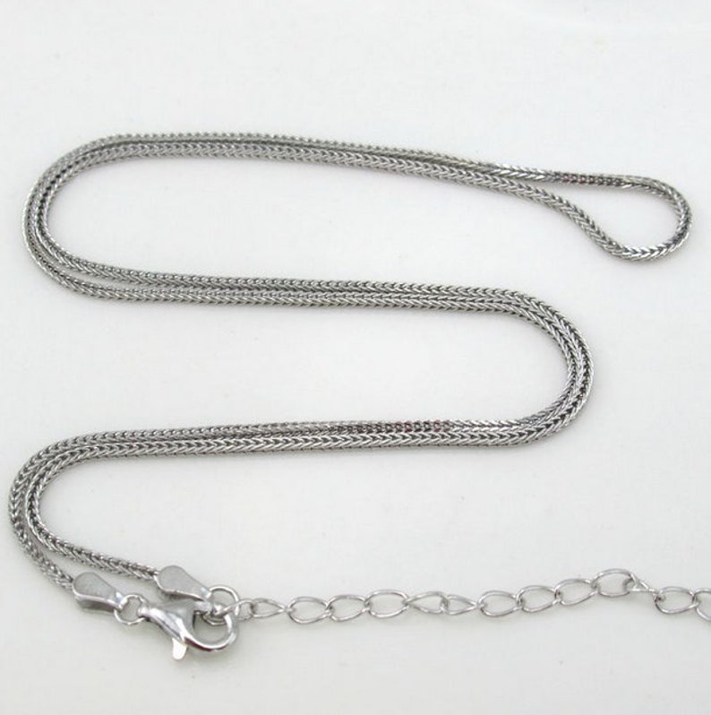 18" 45cm Sterling SILVER 925 Antique Finished FOXTAIL Necklace Genuine Silver 