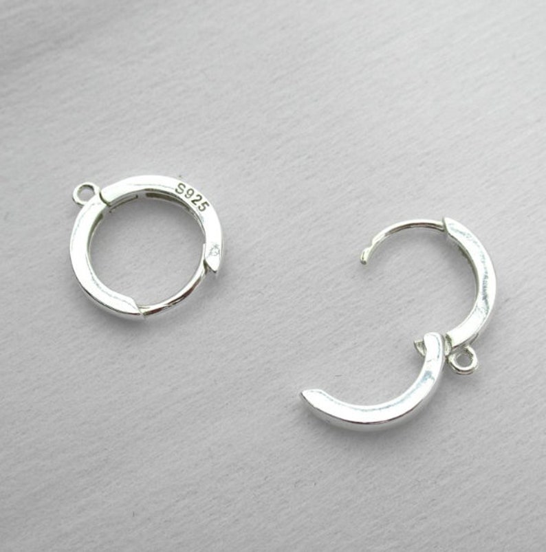 solid 925 sterling silver 13.5mm hoop circle earring hoops huggies