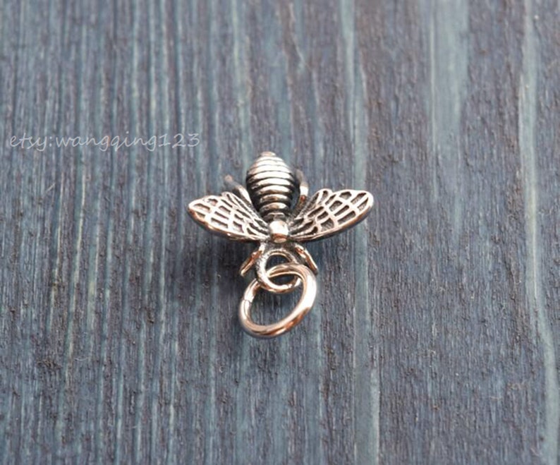 sterling silver bee charm pendant