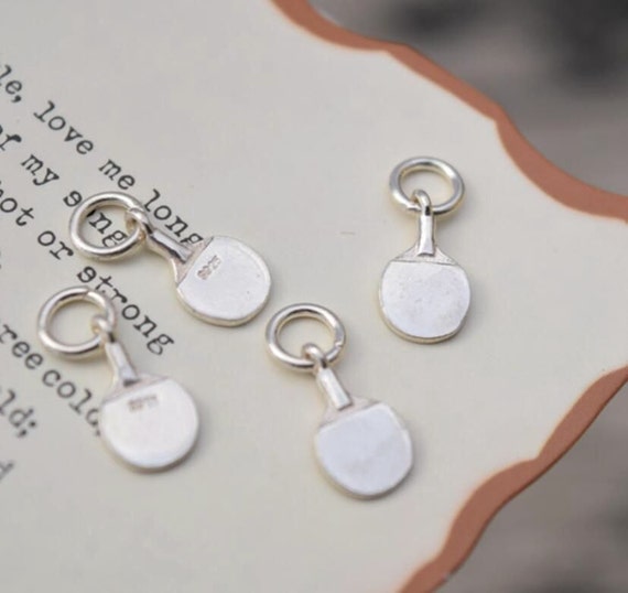 19mm Silver Yellow Plated I Love Table Tennis Charm 19mm Silver Yellow Plated I Love Table Tennis Charm