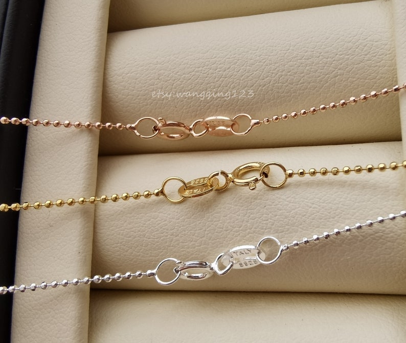 sterling silver 45cm 0.9mm ball chain 18 inch finished chain necklace findings