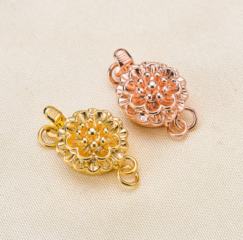 Flower Clasps Box Clasp 11mm in Gold/rose Gold Etsy
