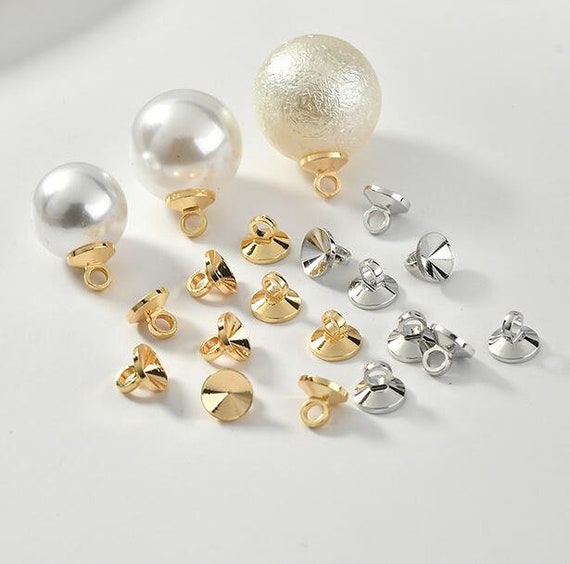 50pcs of 5mm Glue on Beads Cap Bail Bails Bead Cap With Loop Etsy