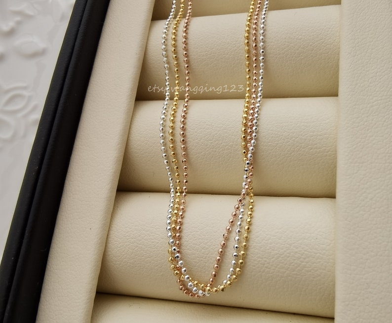 sterling silver 45cm 0.9mm ball chain 18 inch finished chain necklace findings