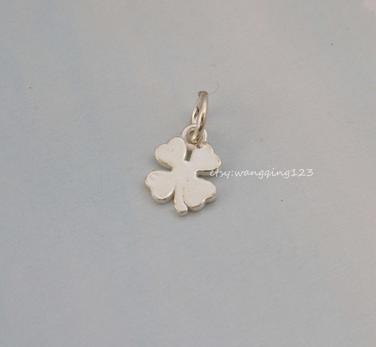 Solid 925 sterling silver clover charm pendant 79mm | Etsy