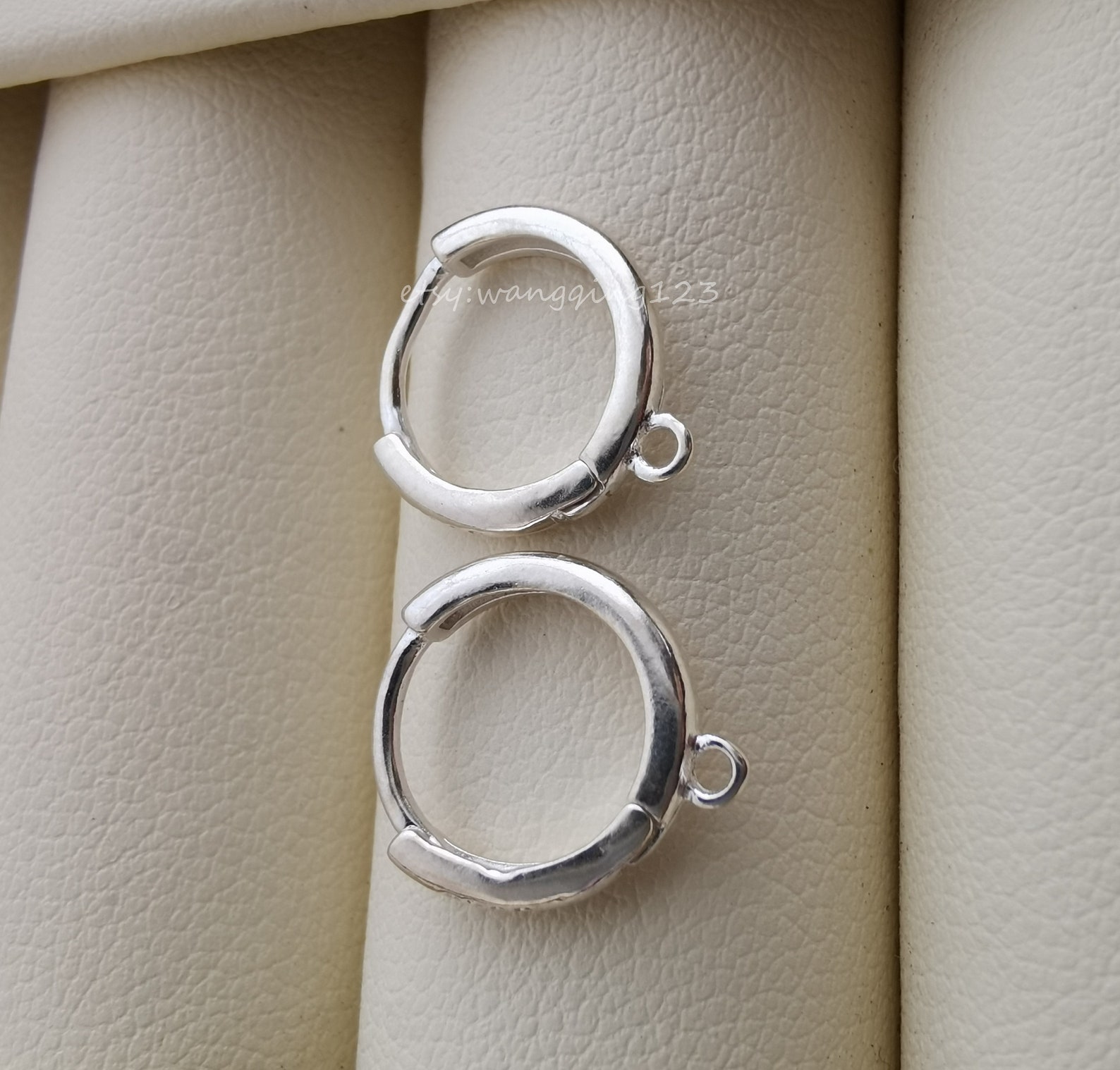 Solid sterling silver 11mm hoop earring with closed loop hook Etsy