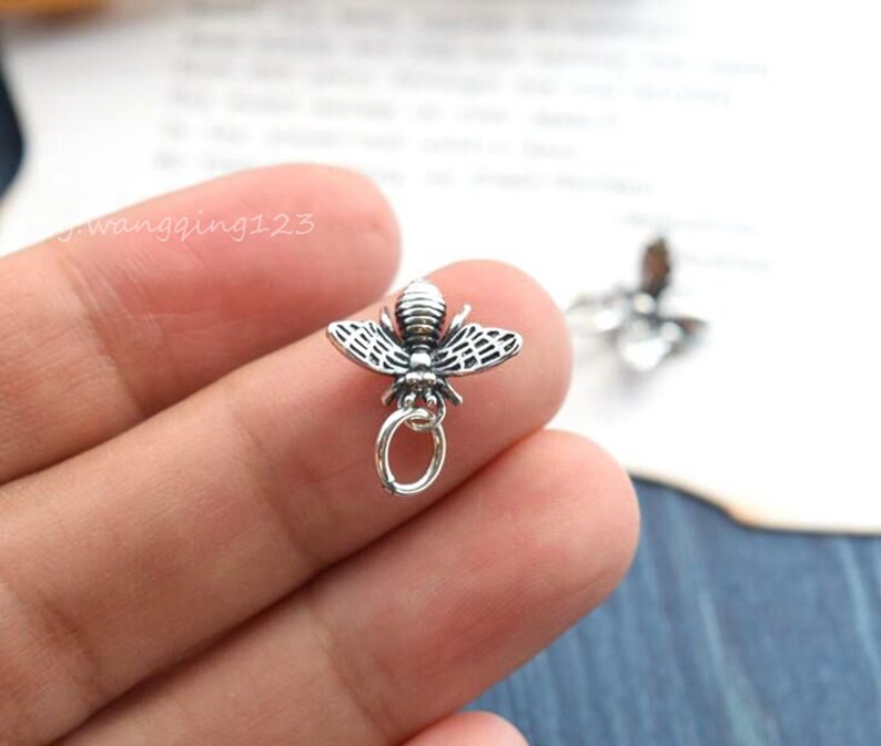 sterling silver bee charm pendant
