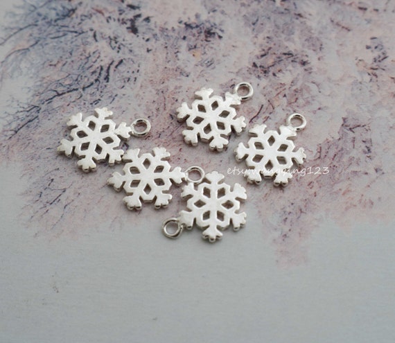 Solid 925 Sterling Silver Hollow-out Snowflake Necklace Bracelet Charm Pendant 