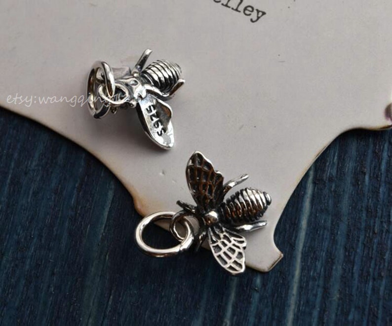 sterling silver bee charm pendant