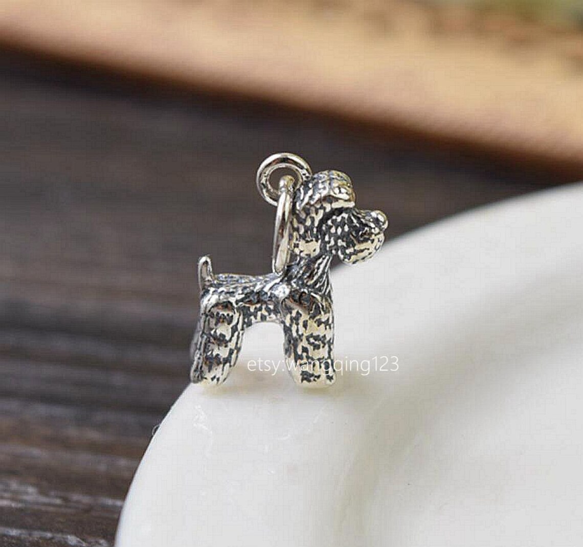 Sterling silver dog charm pendant Etsy