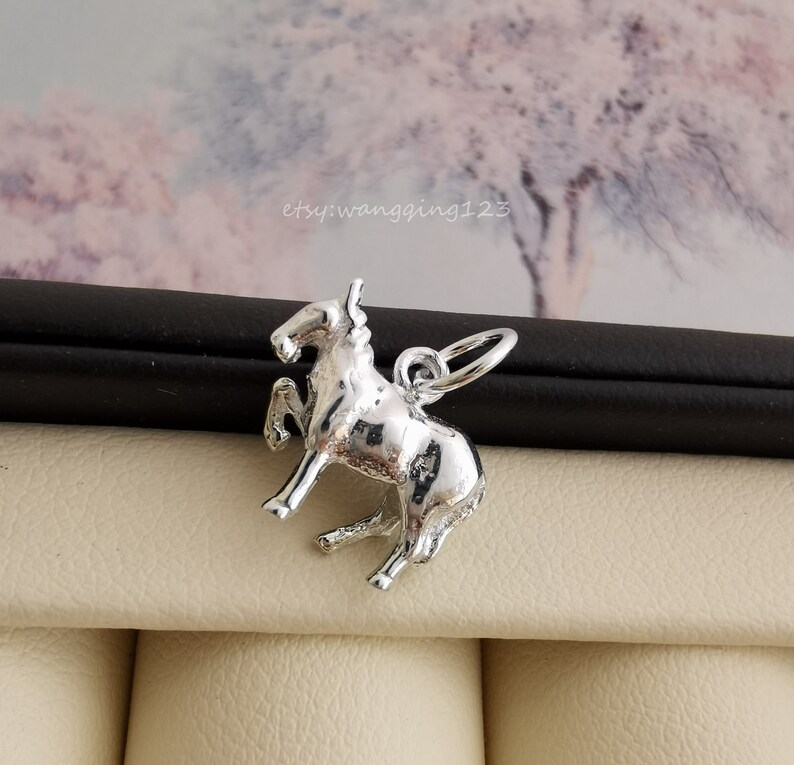 solid sterling silver horse charm pendant 13x12mm