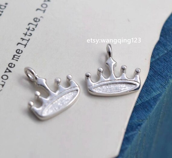 2 pcs sterling silver crown charm crown pendant NR2