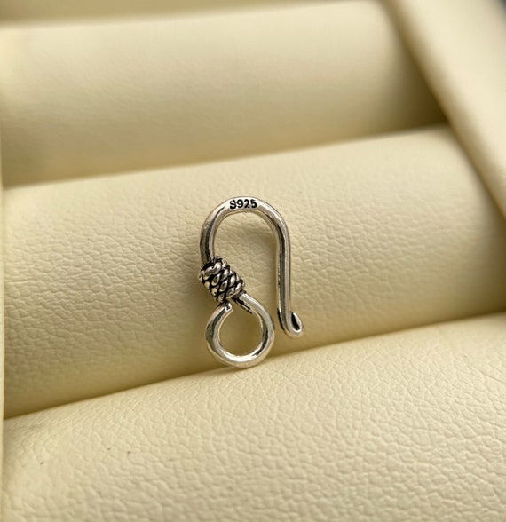 Sterling silver fish hook clasp 137mm Etsy