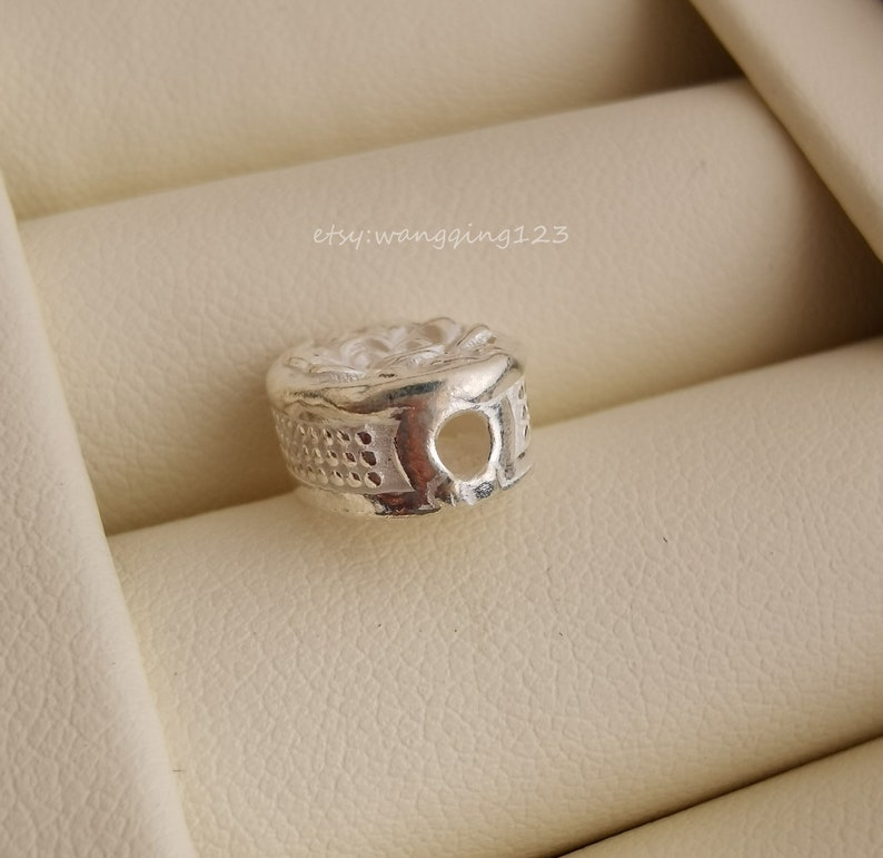 solid sterling silver flower oval box spacer bead spacers beads 15*10mmhole 1.2mm