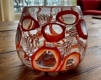 Glassblown Bowl with Orange Murrini