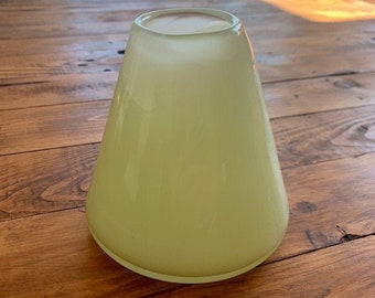 Handblown Glass Cone Vase in cream