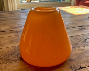 Handblown Glass Cone in orange