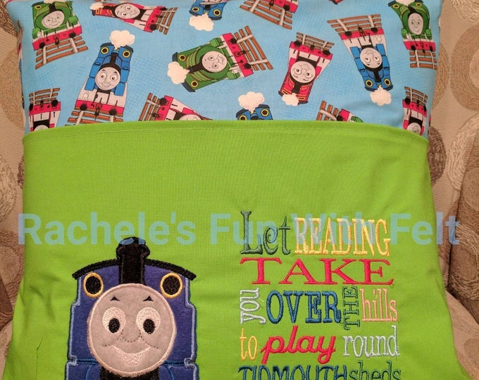 Thomas reading pocket pillow pillow case train pillow Etsy
