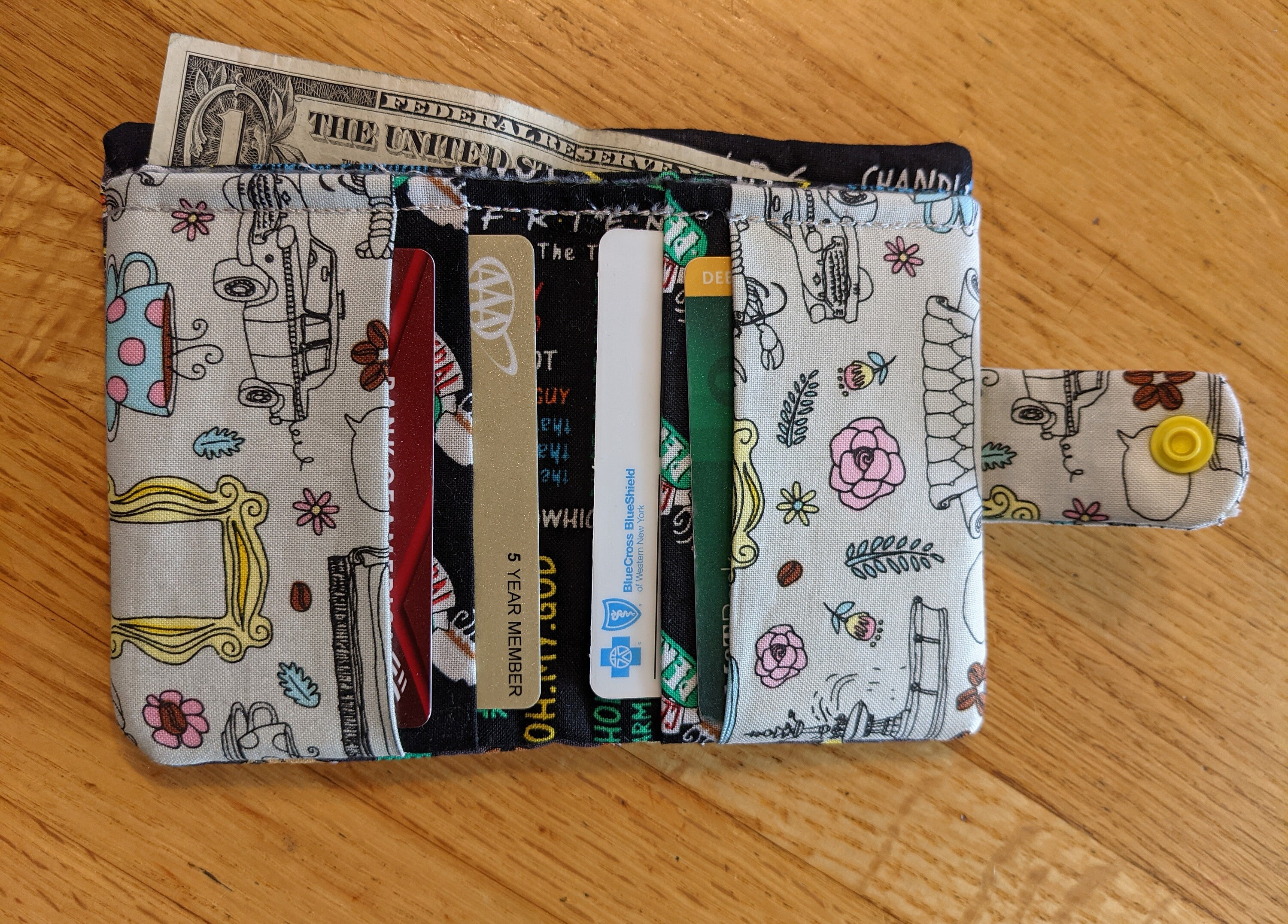 Friends themed wallet Friends fabric cards cash pocket | Etsy