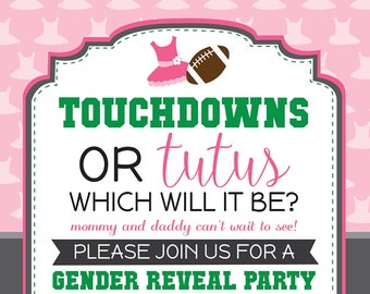 Touchdowns or Tutus Gender Reveal Design File