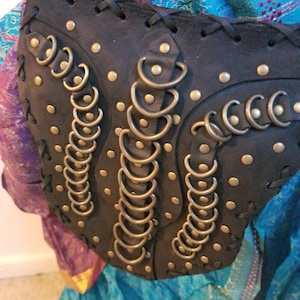 Buffalo leather Festival  utility steampunk dance pouch holster fanny pack hip bag