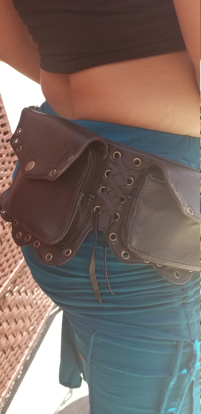 Priate Bloomers Ruffle Capri Pants wattached Skirt Steampunk Belly Dance Fusion Festival Clothing Yoga Burning Man ATS