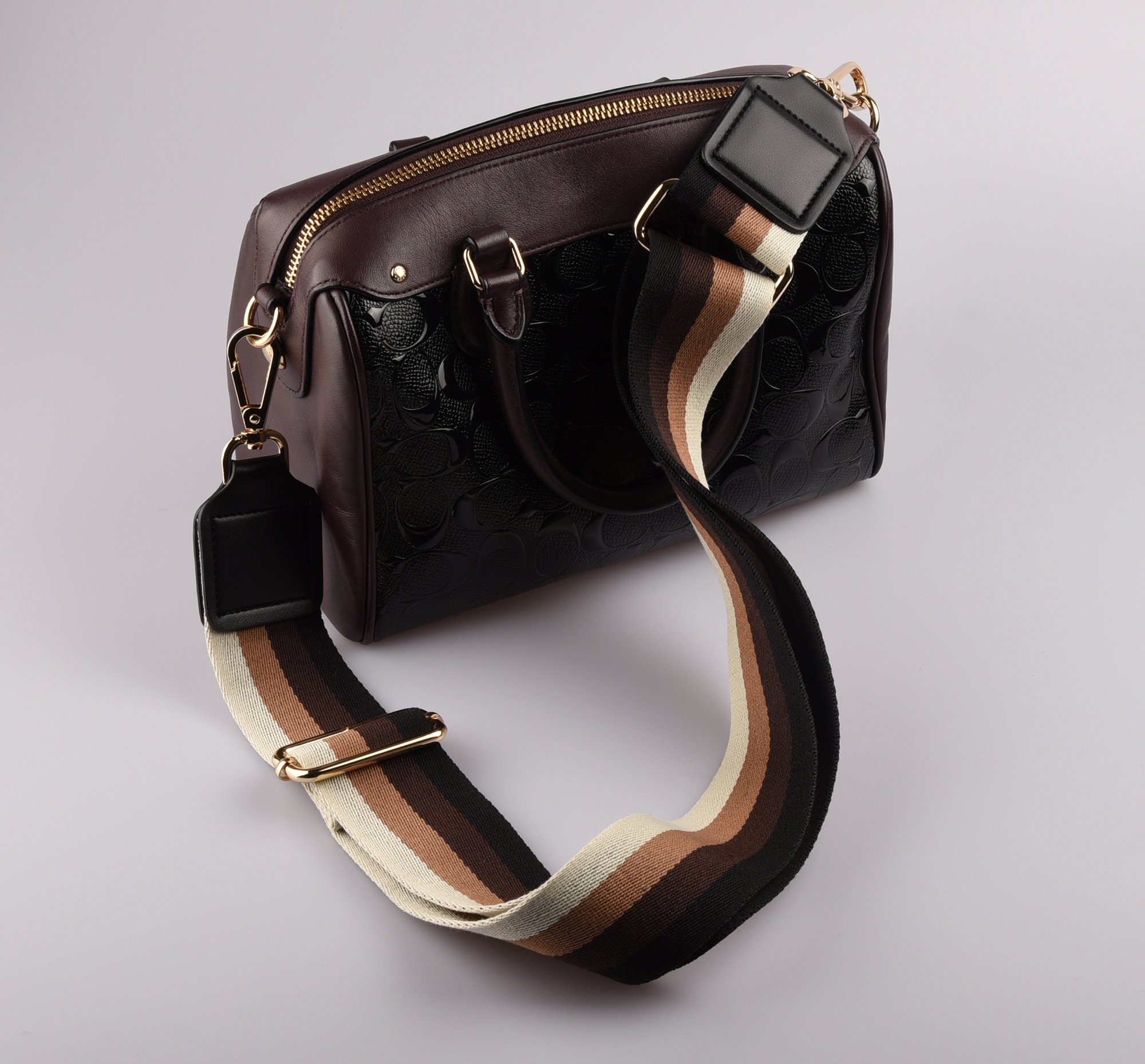 Brown Adjustable Striped Bag Strap 2 wide Handbag Strap Etsy