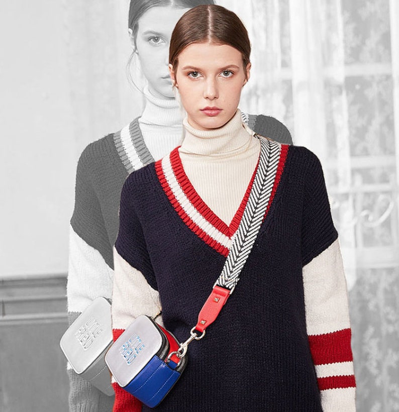 Off White and Black Woven Bag Strap 1.5 wide Adjustable Etsy