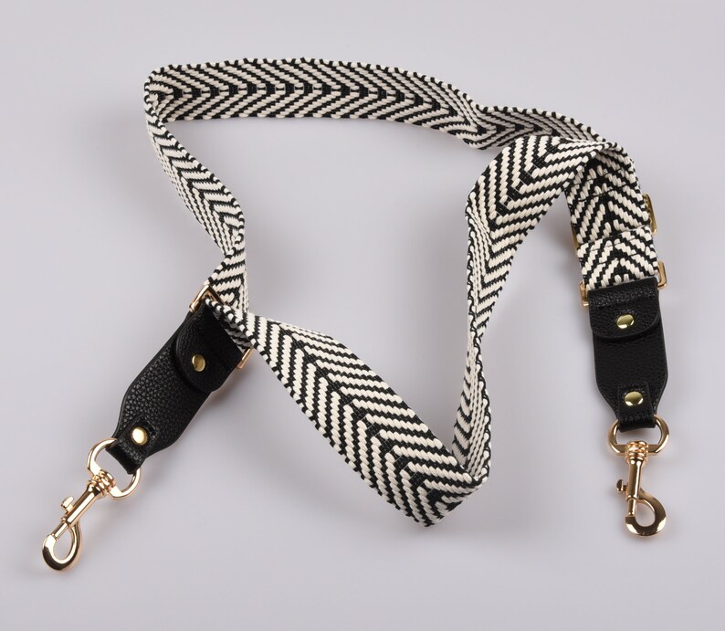 Off White and Black Woven Bag Strap 1.5 wide Adjustable Etsy