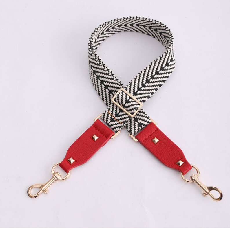 Off White and Black Woven Bag Strap 1.5 wide Adjustable Etsy