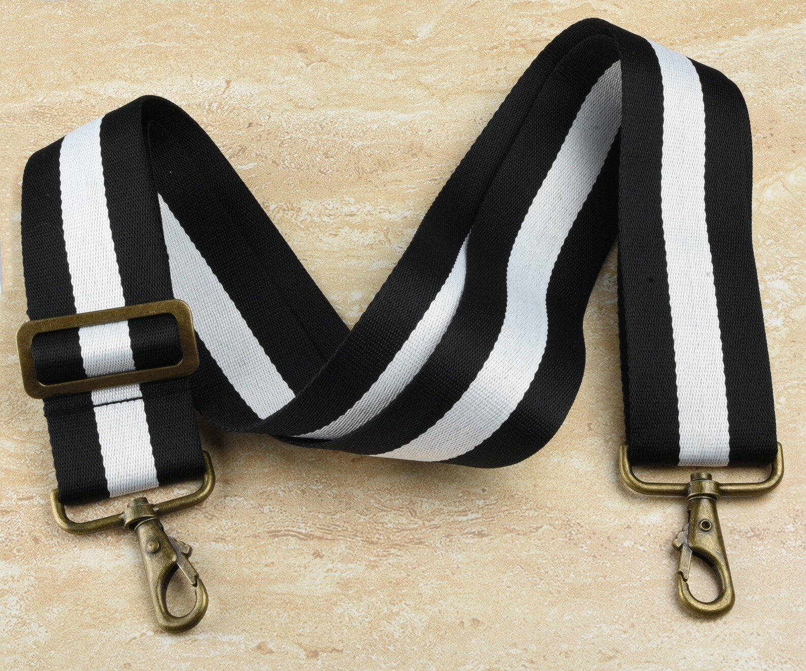 Black and White Crossbody Striped bing Strap 2 wide Etsy