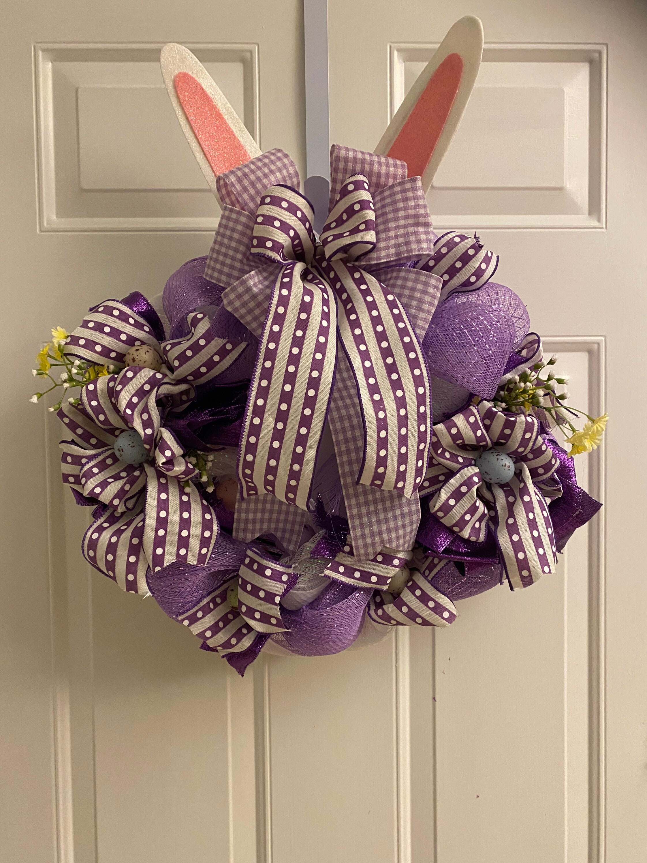 Easter wreath Bunny ear wreath Holiday wreath. | Etsy