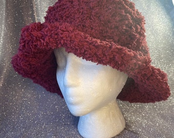 Maroon crochet hat