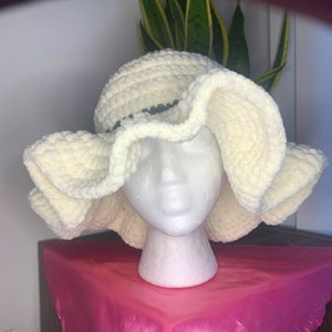 Cream Crochet Spring Hat