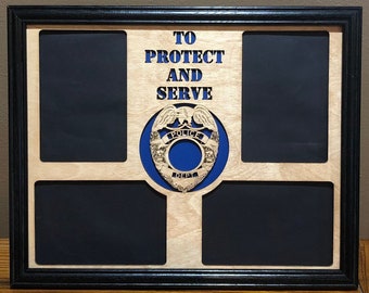 Police Badge Personalized Marble Photo Frame