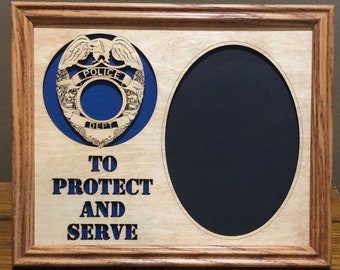 Police Badge Personalized Marble Photo Frame