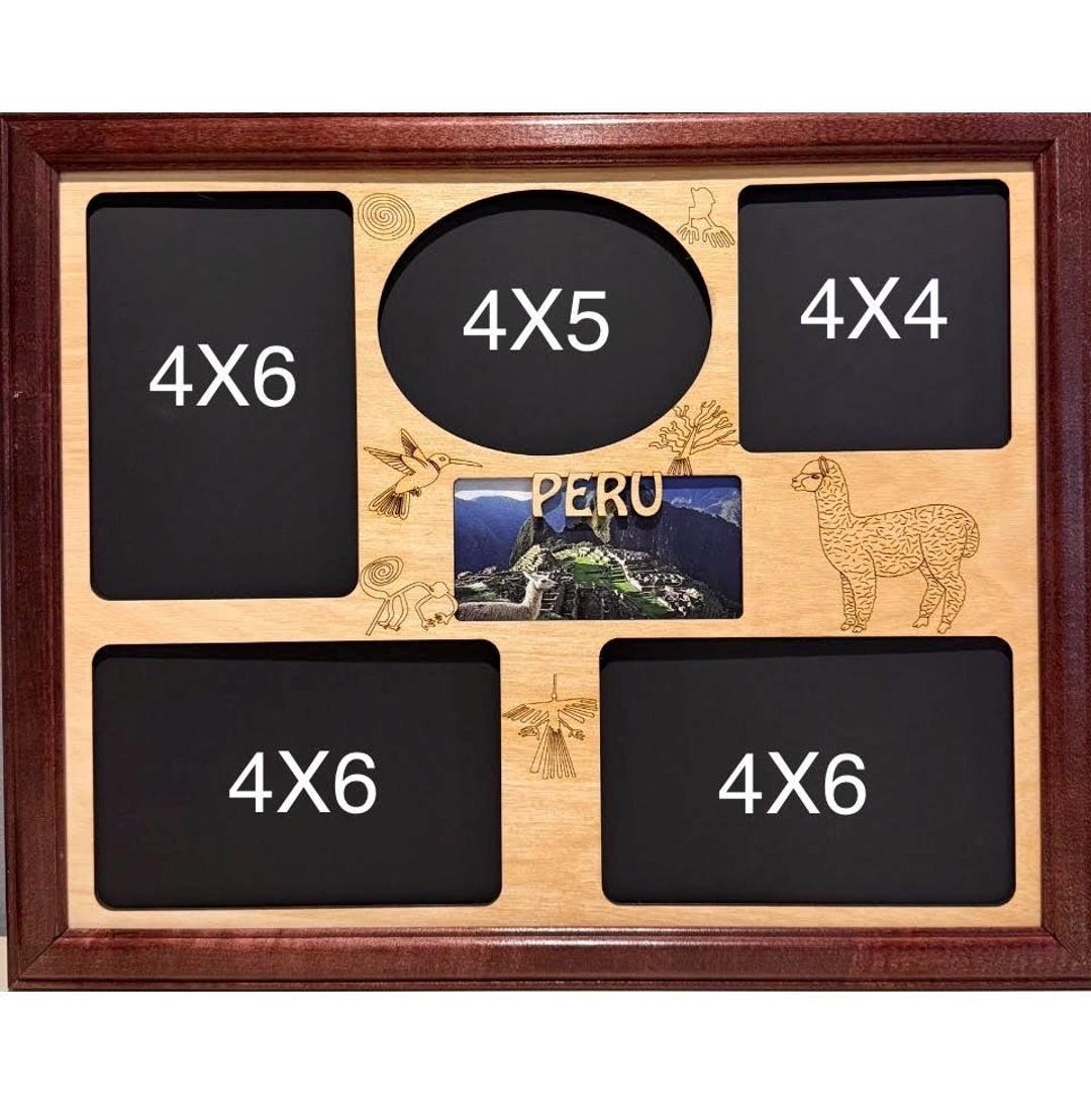 11x14 Peru Vacation Laser Engraved Picture Frame With 5 Photo Holes ...