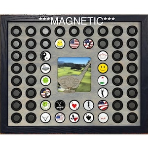 Golf Ball Markers Magnetic  Display  Fits 60 Golf Ball Markers, Frame Available