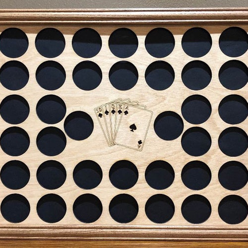 Poker Chip Frame Display With Engraved Motorcycle Insert Fits Etsy